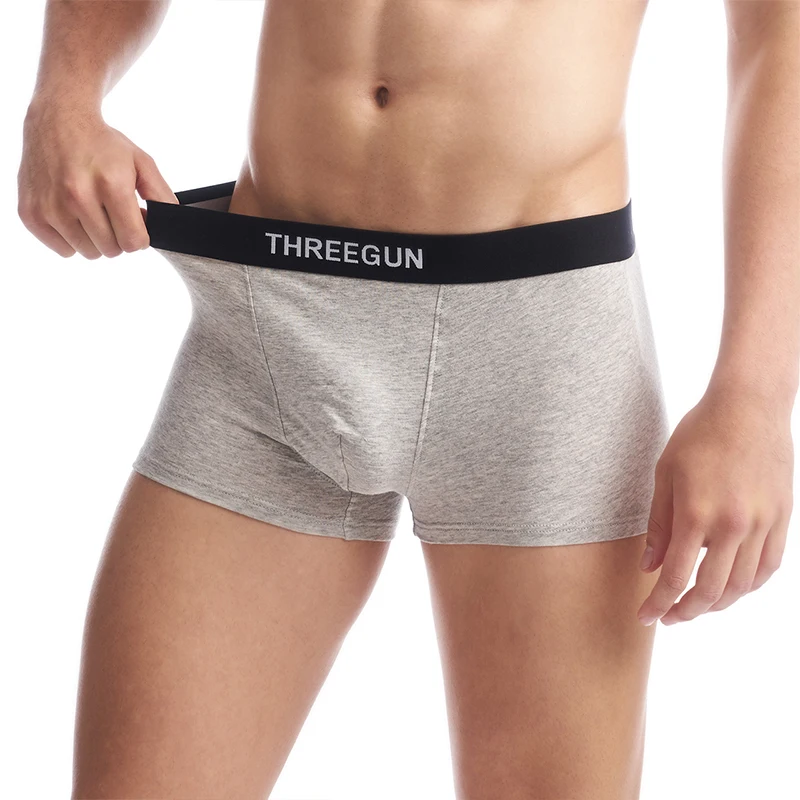 THREEGUN 3шт Мужская Модальный Ультра Мягкий боксер шорты Мода Средний рост удобное
