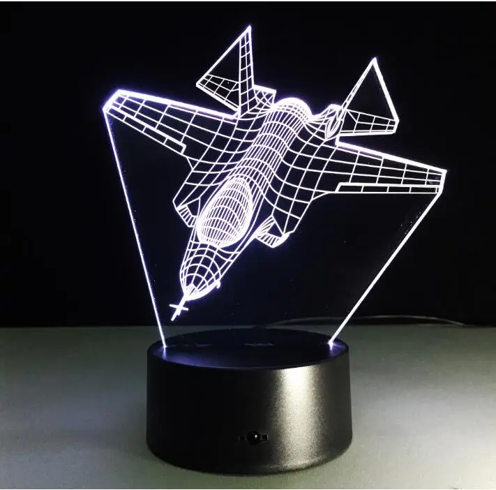 Amroe крутой 3D самолет Ночной светильник светодиодный RC игрушка мальчик игрушки