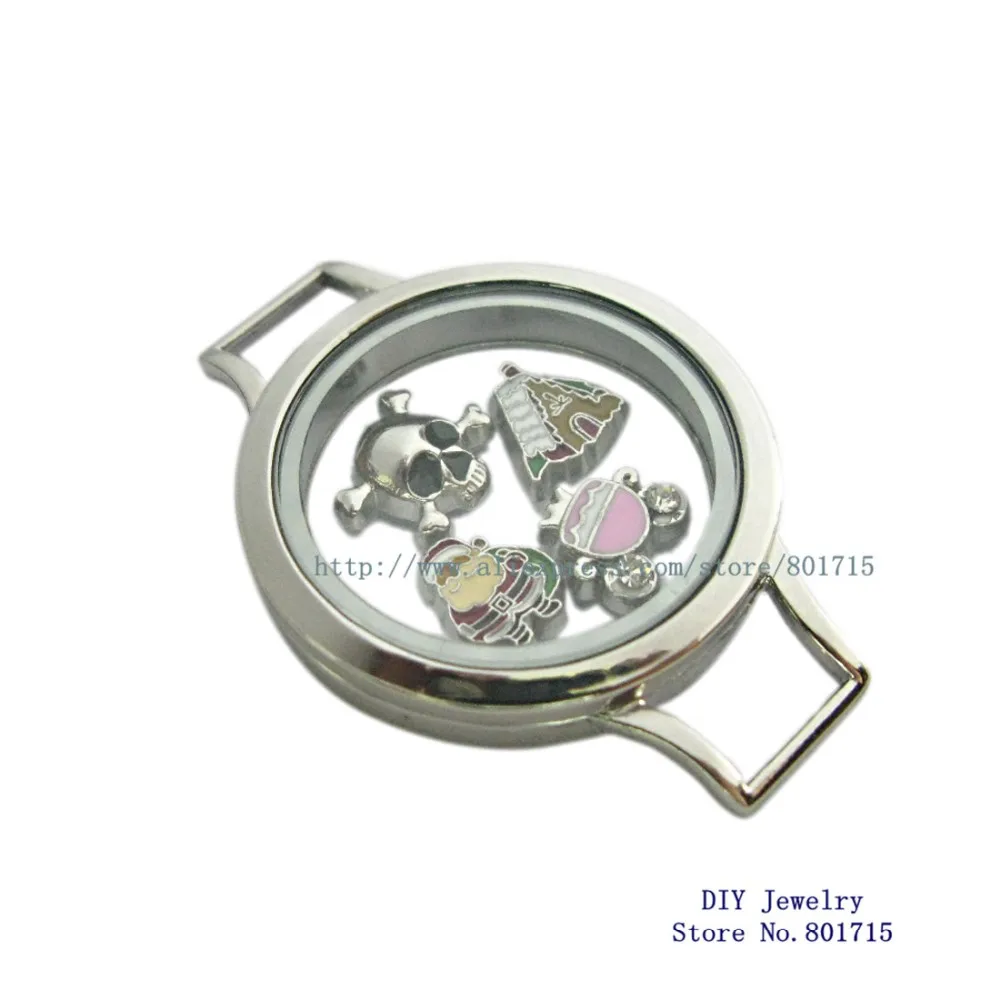 Простой медальон на застежке для браслета с закрученной рельефной лицевой