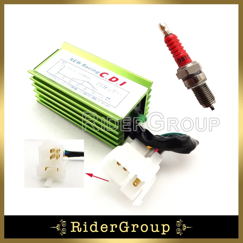 Алюминиевая 6-контактная Коробка зажигания переменного тока CDI D8TC Свеча для CG 125cc