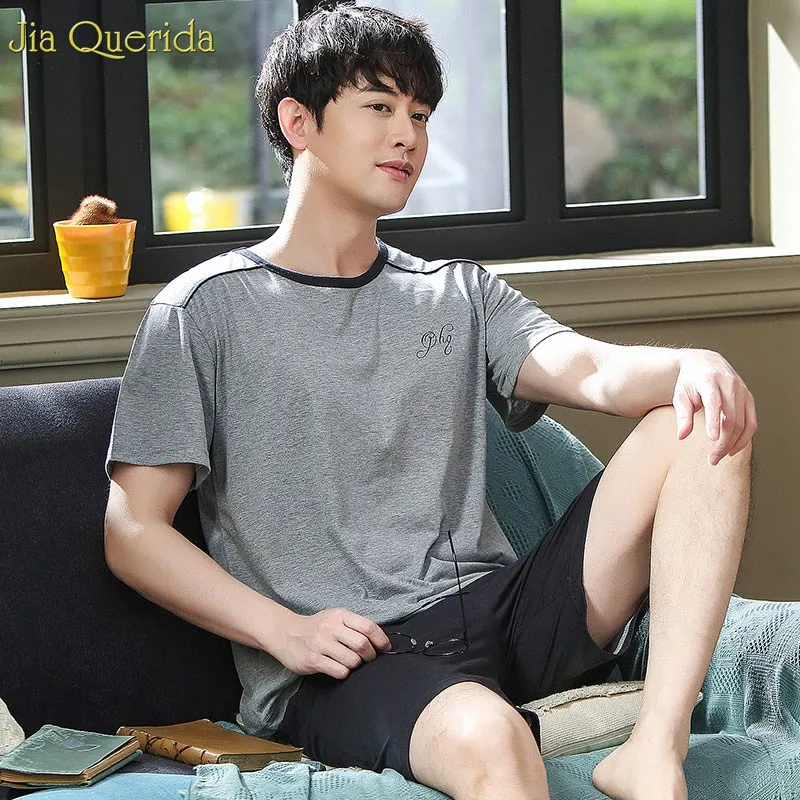 100% хлопок домашняя одежда ночные короткие спальные костюмы для мужчин