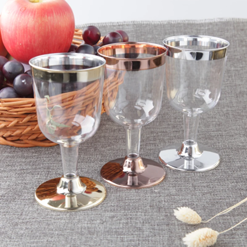 190ml Disposable Plastic Glass for Wine Champagne Cocktail Brandy Party Drinking Glass Outdoor Tableware 6OZ 48pcs/lot DEC411