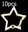 10pcs goldstar 5-10 шт Kawaii Сердце DIY аксессуары Дельфин Омар застежка Декор звезда Сакура Подвески Ювелирные изделия из смолы крючки для ключей фурнитура - Цвет: 10pcs goldstar