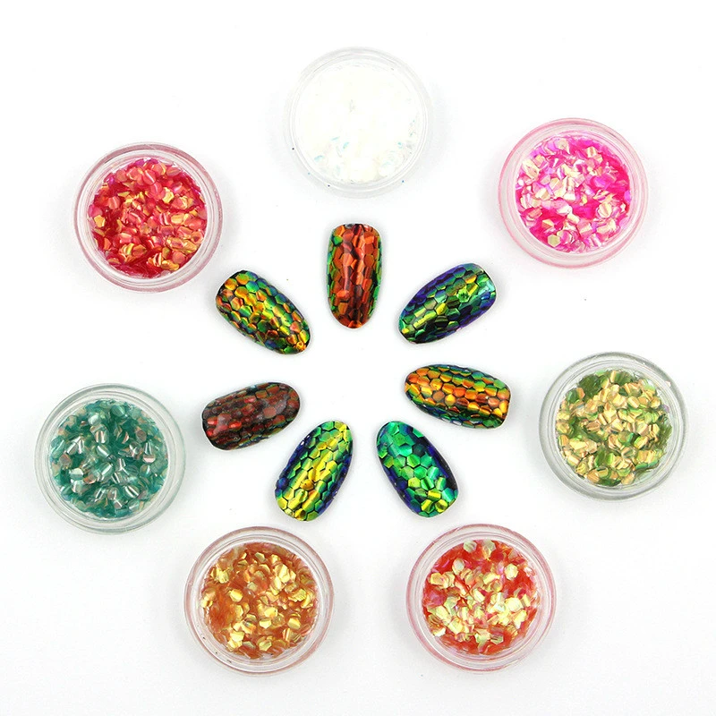 1 шт. креативный модный цветной дизайн ногтей украшение блестящая рыба Блестки