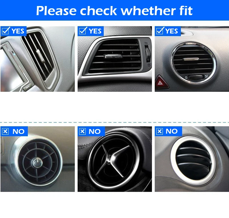 10pcs Car-styling plating Air outlet trim strip Interior Air Vent Grille Switch Rim Trim Outlet Decoration Strip DIY Accessories