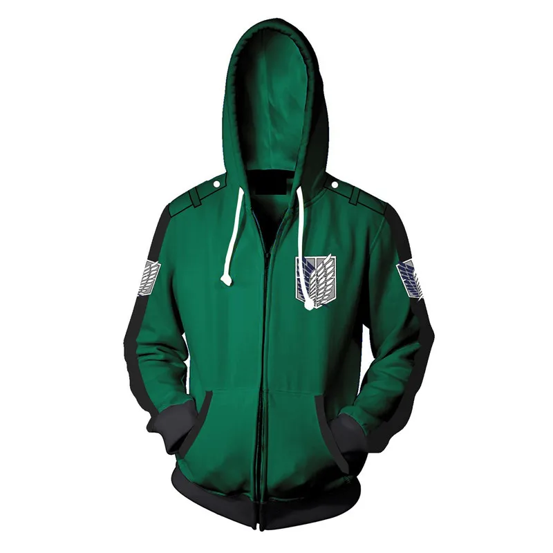 

Spring Antumn Zipper Jackets Anime Attack on Titan 3d Printed Hooded Hoodies Sweatshirts for Men Cardigan Hoody Clothes Tops