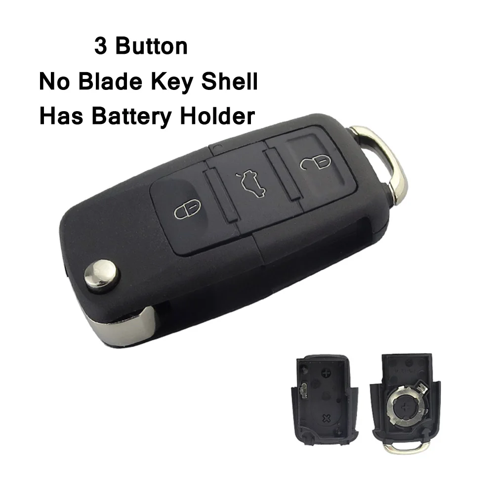 no blade has holder OkeyTech 2/3 кнопка автомобиля дистанционного флип складной ключ оболочки чехол Fob для V W Volkswagen Passat Polo Golf Touran Octavia режущее лезвие - Цвет: no blade has holder