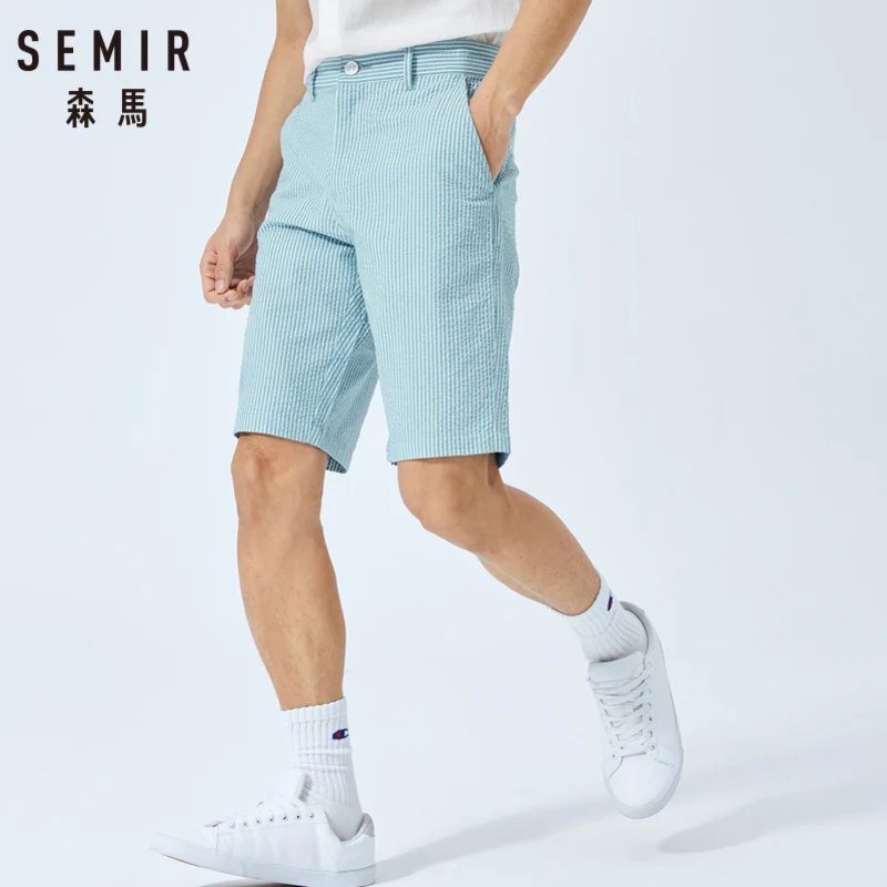 Мужские повседневные шорты SEMIR удобные хлопковые в Вертикальную Полоску