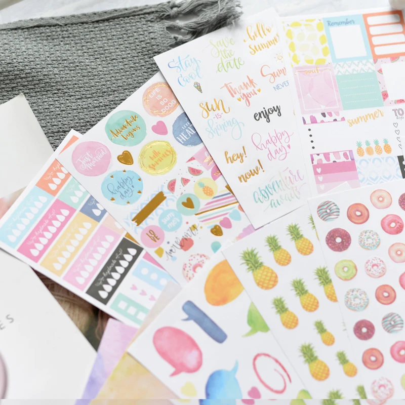 Hello Summer sticker Lovedoki Hello летние аксессуары для планировщика наклейка цветок украшение для ноутбука Наклейка s Скрапбукинг пуля журнал поставок - Цвет: Hello Summer sticker
