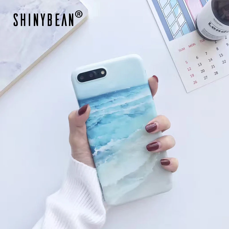 Чехол для телефона ShinyBean IMD с морским синим океаном iPhone 6 S мягкие пляжные Матовые