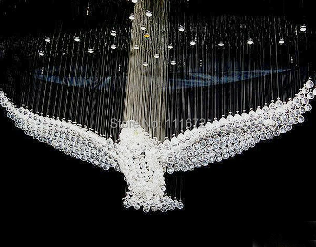 Дизайн длинная хрустальная люстра Светодиодный светильник для отеля candiles de cristal Современный внутренний светильник ing