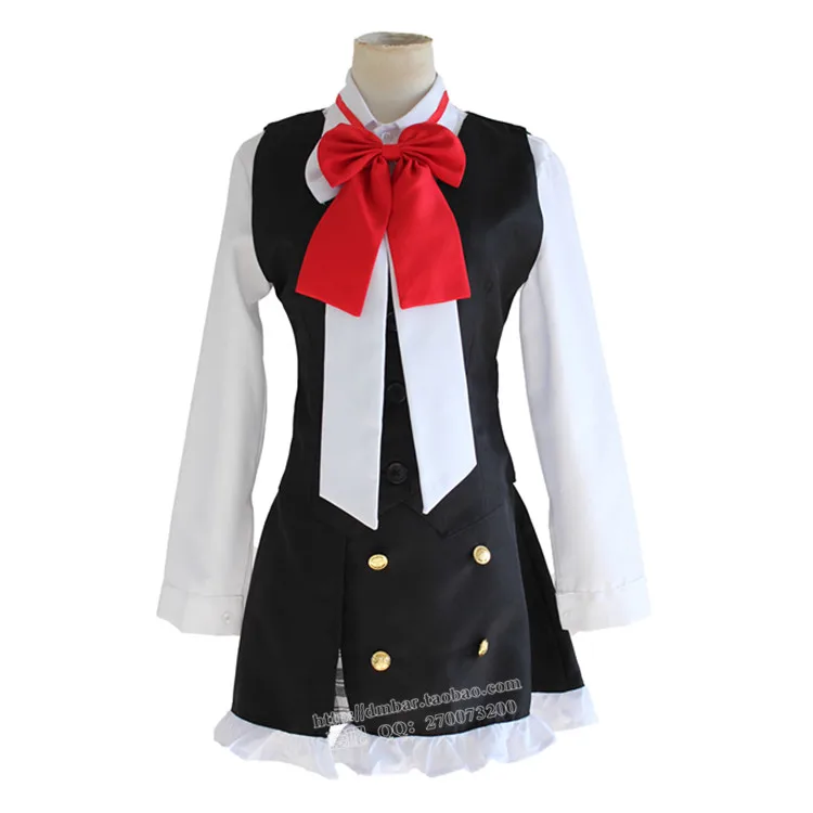 Diabolik Lovers Komori Yui Cosplay Costume School Uniforms Halloween Party Dress((Blazer &amp Vest Skirt Bow) 11 |