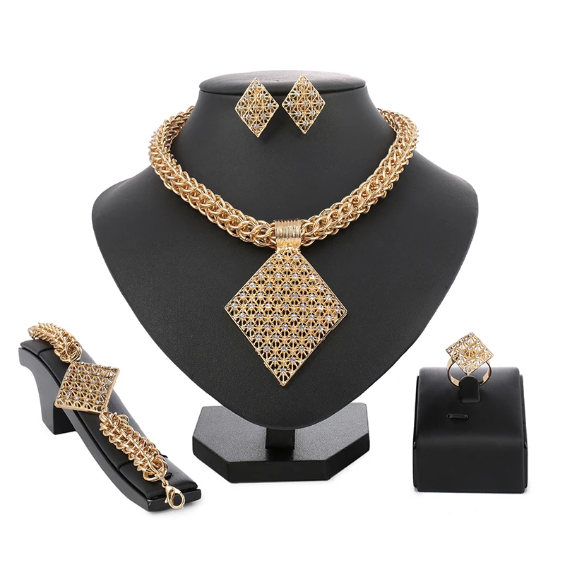 Винтажные турецкие свадебные Дубай золотые Ювелирные наборы для женщин невесты