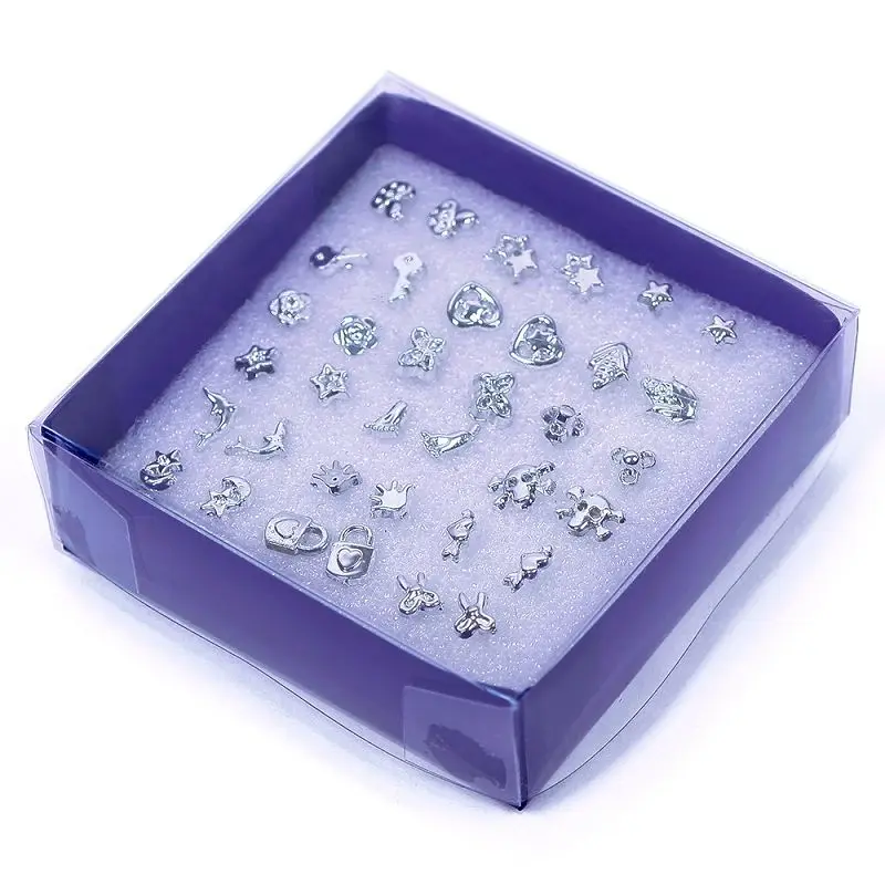 18 пар разных посеребренных пластиковых сережек с простым дизайном богемные