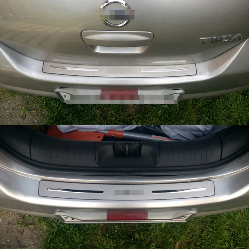 Для nissan tiida c11 хэтчбек 2006 2007 2008 2010 2012 Нержавеющая сталь арьергарды Задний бампер протектор Аксессуары