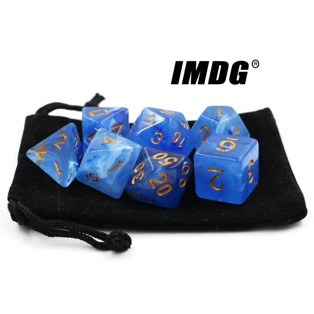 IMDG 7 шт./компл. креативные RPG игровые кубики многогранные Акриловые Кубики DND