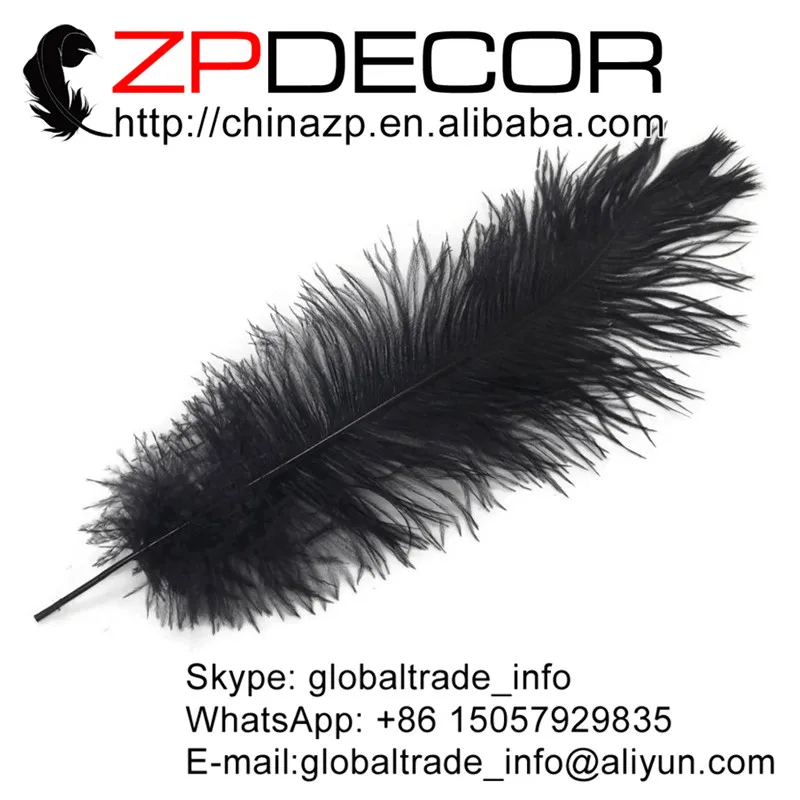

ZPDECOR 100 pcs/lot 40-45cm(16-18inch)Hand Select HOT Sale Black Dyed Cheap Ostrich Feathers Carnival Plumes for Wedding Decor