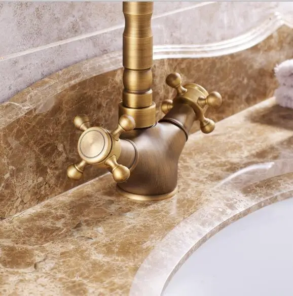 Новый Поворотный латунный смеситель с античной бронзовой отделкой для раковины