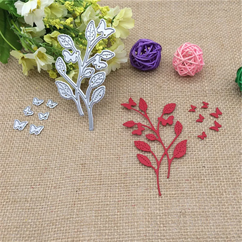 Бабочка Листьев Резки Металла Умирает Трафаретов DIY Скрапбукинг Декоративные