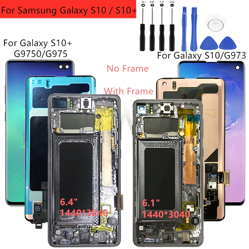 Для samsung Galaxy S10 lcd G9730 S10+ G975 lcd дисплей сенсорный экран дигитайзер в сборе для samsung S10 Plus G9750 lcd