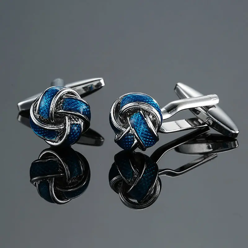 blue Прямая с фабрики, мужские запонки для французских рубашек,, качественные запонки из меди золотого, серебряного, синего, черного, фиолетового цветов - Окраска металла: blue