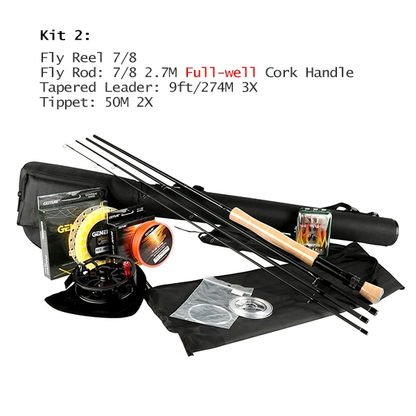 Z00320 78 Goture удочка для ловли нахлыстом комбо 2,7 М Удочки для ловли нахлыстом 5/6 7/8 алюминиевая катушка с ЧПУ с приманками и лесками рыболовный комплект - Цвет: Z00320 78