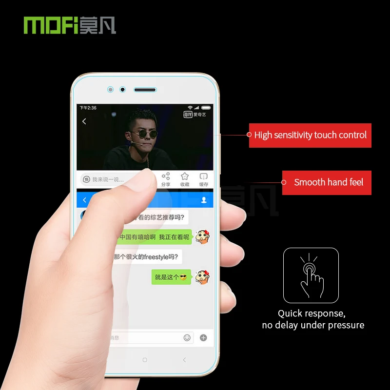 Для XiaoMi MiA1 (5 5 дюйма) MOFi закаленное стекло 0 26 мм 2.5D Взрывозащищенная Защита экрана