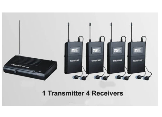 Беспроводная стереогарнитура Takstar 1 передатчик и 4 приемника wpm200 UHF беспроводная