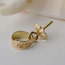 Подвеска Бейл 18 карат желтое золото|bead caps|flower bead capspendant clasp connector