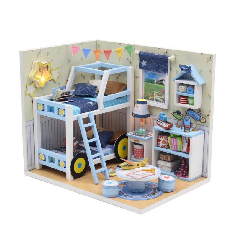 

YunNaSi diy doll house Miniature Dollhouse Dust Cover 3D Wooden toys for children miniaturas para casa de munecas dollhouse kit