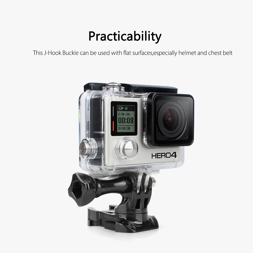 Vamson for Gopro 8 7 6 5 session Accessories Backpack Clip 360 Degree Rotatable Fixed Bracket Base for DJI OSMO for Yi 4K VP526