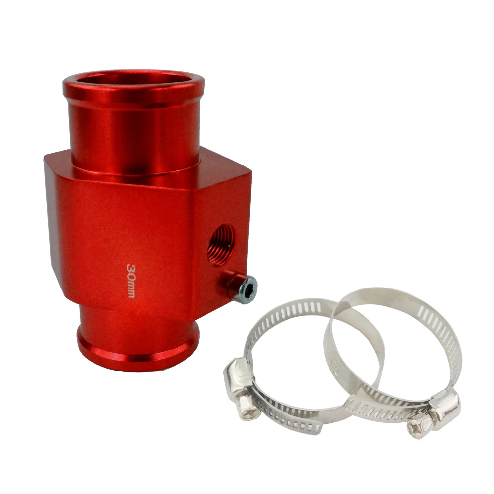 RED 30mm 1 шт. температура воды датчик температуры трубы Калибр Шланг радиатора адаптер Размер 28 мм/30 мм/32 мм/34 мм/36 мм/38 мм/40 мм - Цвет: RED 30mm
