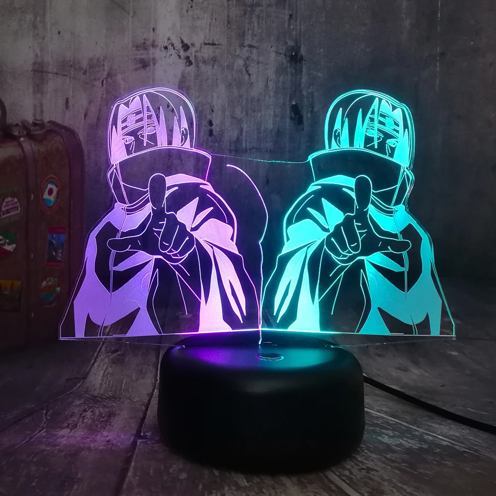 Аниме смешанные двойной Цвета у героя мультфильма Саскэ Утиха 3D светодиодный
