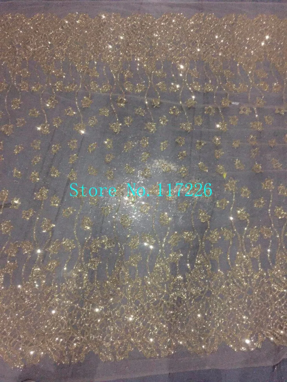 

Новый дизайн, склеенная блестящая африканская блестящая кружевная ткань, JRB-52408 французский тюль, кружевная ткань золотого цвета