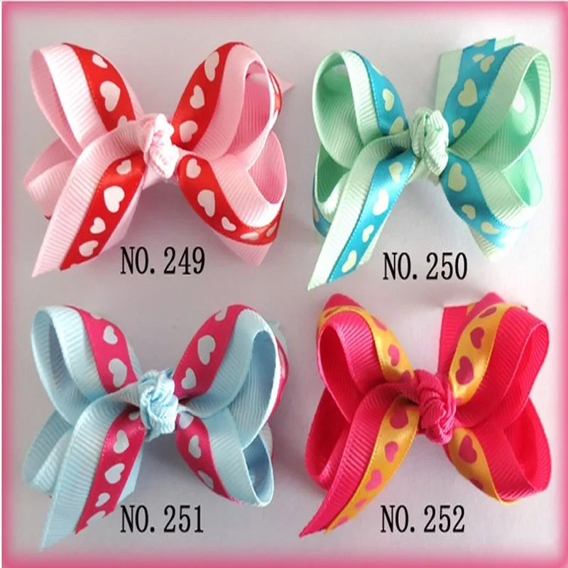 

200 BLESSING Good Girl Boutique 2.75" Two Layer ABC Bow Clip 260 No. Wholesale
