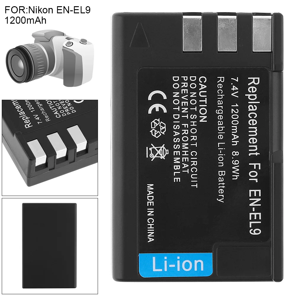 7 4 V 1200mAh EN EL9 EL9A литий ионная аккумуляторная батарея для цифровой камеры подходит