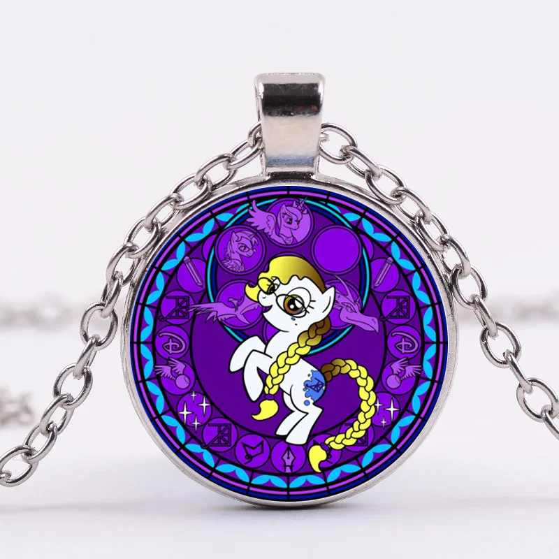 SONGDA My Little Horse Baoli Poni ожерелье принцесса Луна Волшебная Радуга лошадь стекло кабошон время драгоценный камень длинное ожерелье для маленькой девочки