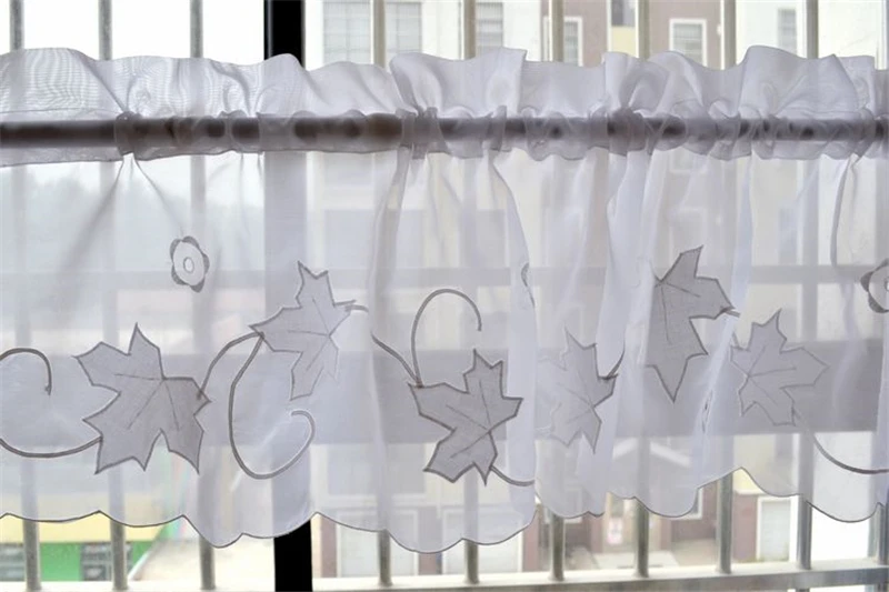 5 шт./компл. набор кухонных занавесок с вышивкой в виде кленовых листьев L35