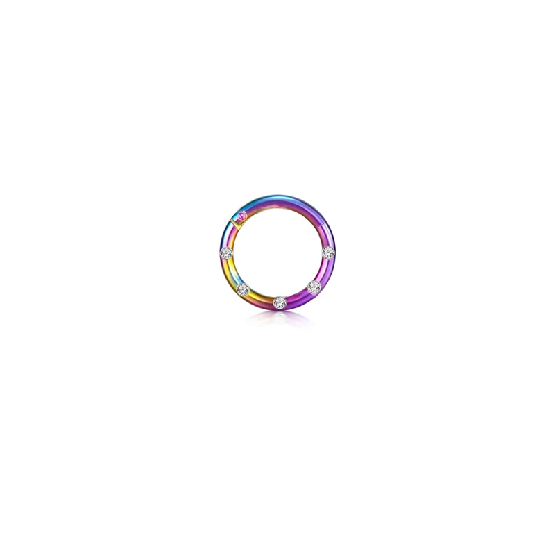 NO 1 Colorful 1 шт., 16 г, стальное кольцо, кольца для носа, пирсинг в форме ушек, кольцо для носа, пирсинг, зажим для пирсинга, пирсинг, ювелирные изделия для тела - Окраска металла: NO 1 Colorful