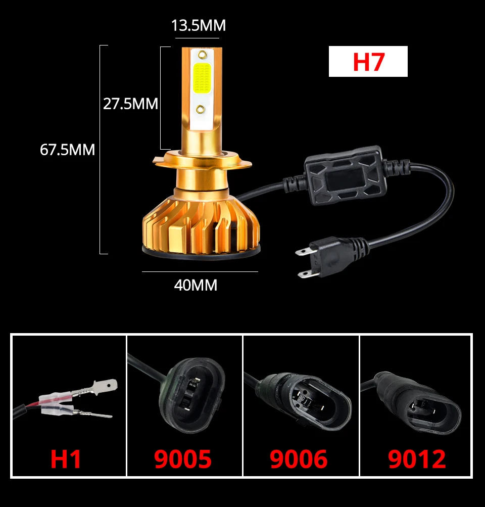 Aceersun 2 шт. F2 автомобиля H4 светодиодный фар H1 светодиодный H7 H11 9005 9006 HB3/4 72W фары для 8000LM моноблочные светодиодные чипы Turbo Вентилятор 6500K 12V передние фары лампы