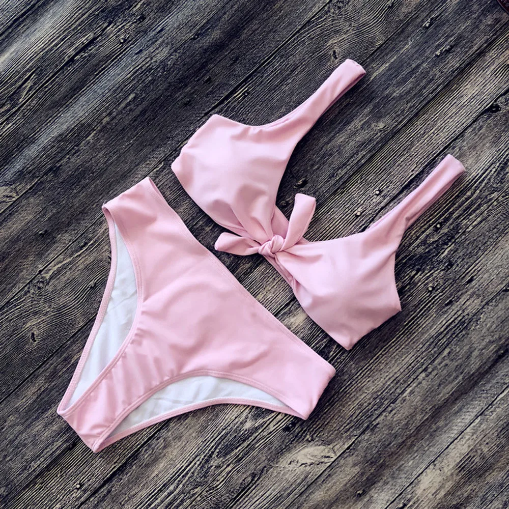 2019 New Fashion Summer Swimming Pool Wear Beach Women Sexy Push-Up Padded Bra Halter Bikini Set Swimsuit Swimwear | Спорт и
