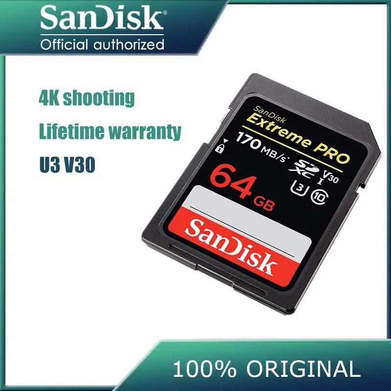 Двойной Флеш накопитель SanDisk Extreme PRO 128G sd карта SDHC/SDXC UHS I 32 Гб памяти 64GB C10 95 м/с U3 V30 256