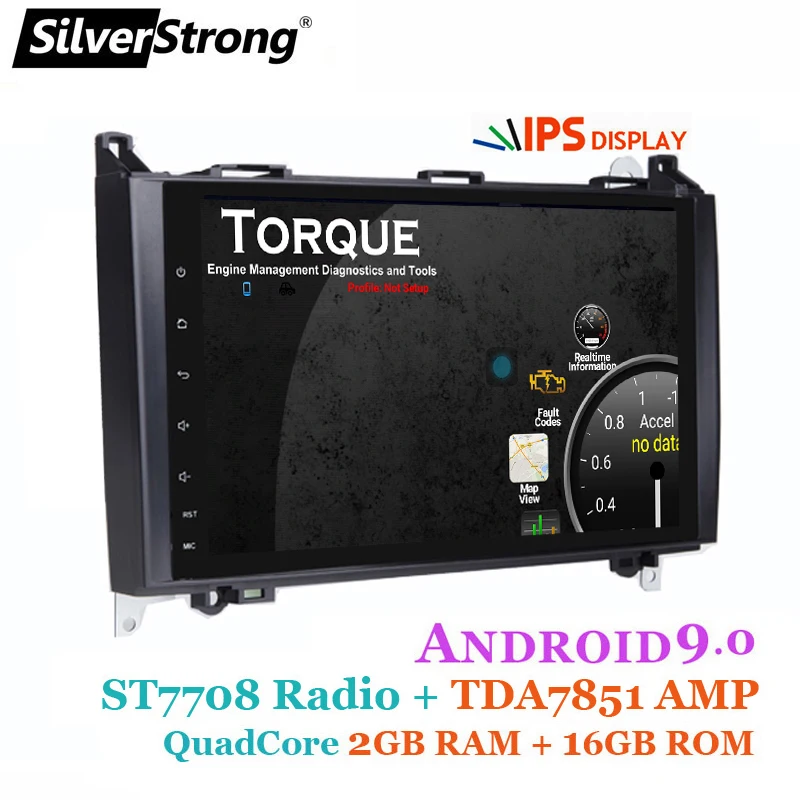 SilverStrong ips Android9.0 автомобильный DVD gps для Mercedes Benz Sprinter B200 B180 W169 W209 W245 с радио wifi