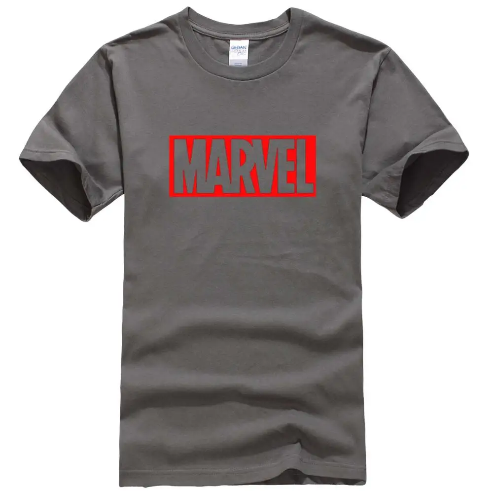 Dark grey red Новая модная футболка "Марвел", мужская хлопковая Повседневная футболка с короткими рукавами, мужские футболки marvel, мужские топы, футболки - Цвет: Dark grey red