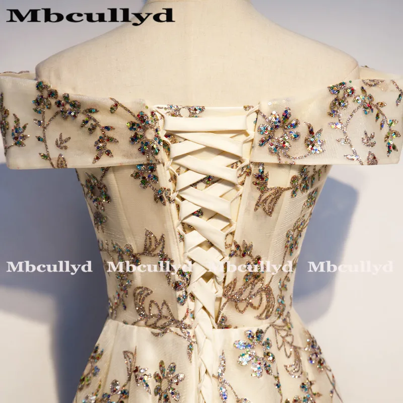 Mbcully/платья для выпускного вечера с золотыми блестками 2020 Сексуальное длинное