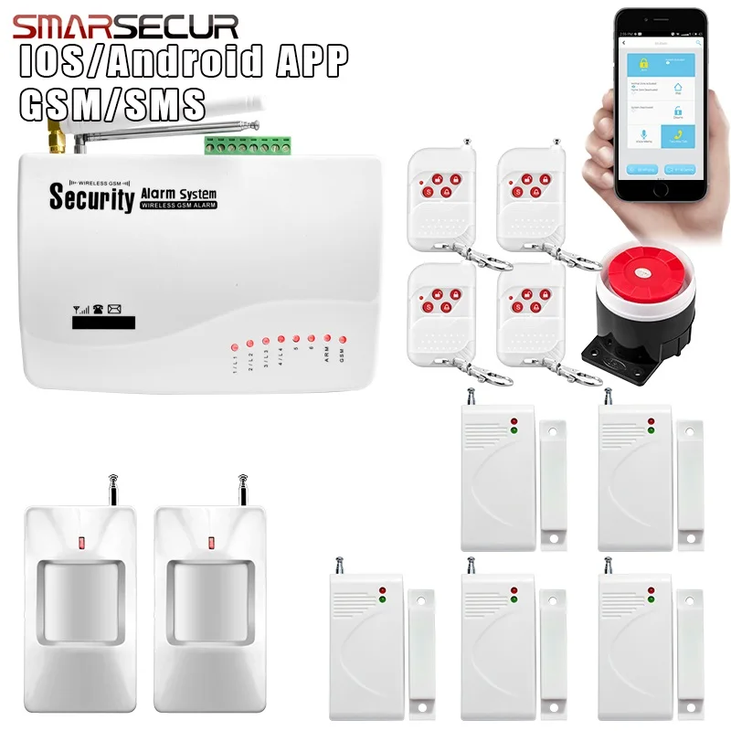 IOS Android приложение управление беспроводной домашней безопасности GSM сигнализация комплекты дистанционное управление Автонабор - Цвет: SET-3