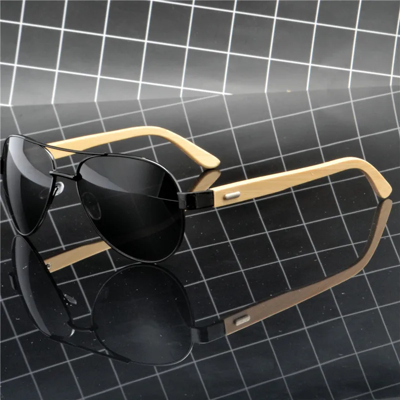 Винтаж дизайн оригинальный деревянный поляризованные очки Bamboo рамка Eyewears тени