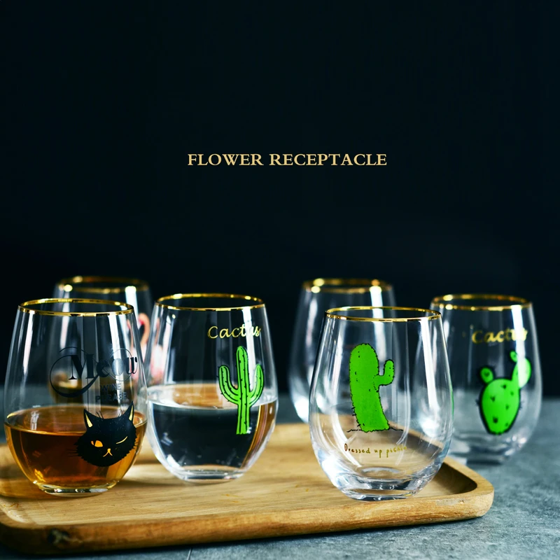 Винные бокалы с золотистыми краями Ins хрустальные подвески в виде фламинго