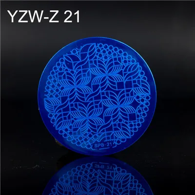 YZWLE 1 шт. DIY Цветочные кружевные линии узоры круглые стальные шаблоны пластины для штамповки ногтей для ногтей кончики ногтей инструмент Аксессуары - Цвет: Z21
