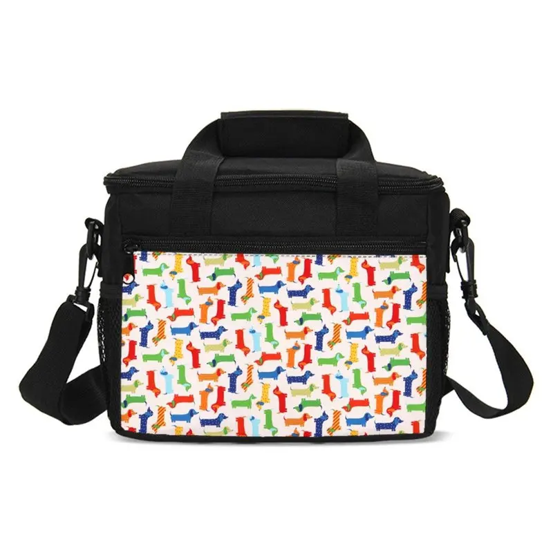 Cute Animal Dachshund 3D Printing Small Lunch Bags For Men Women Fashion Ice Insulated Thermal Picnic Lunchbox Shoulder Bag |